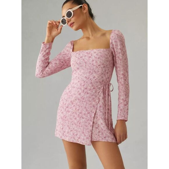 Reformation Dresses & Skirts - Reformation Rosalie Pink Floral Mini Dress Sz. 2
